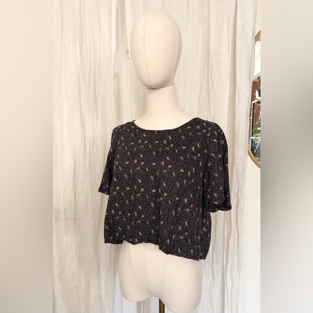 Floral navy blue and Pink Women's Top